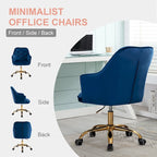 Sillón giratorio de terciopelo con forma de concha para sala de estar, silla de oficina