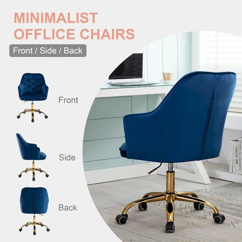 Sillón giratorio de terciopelo con forma de concha para sala de estar, silla de oficina