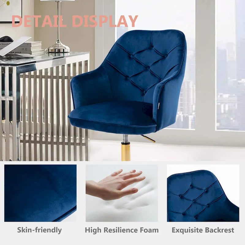Sillón giratorio de terciopelo con forma de concha para sala de estar, silla de oficina