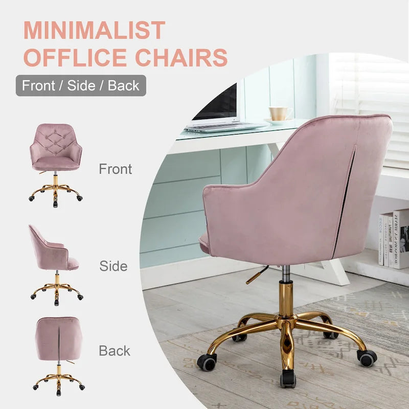 Sillón giratorio de terciopelo con forma de concha para sala de estar, silla de oficina
