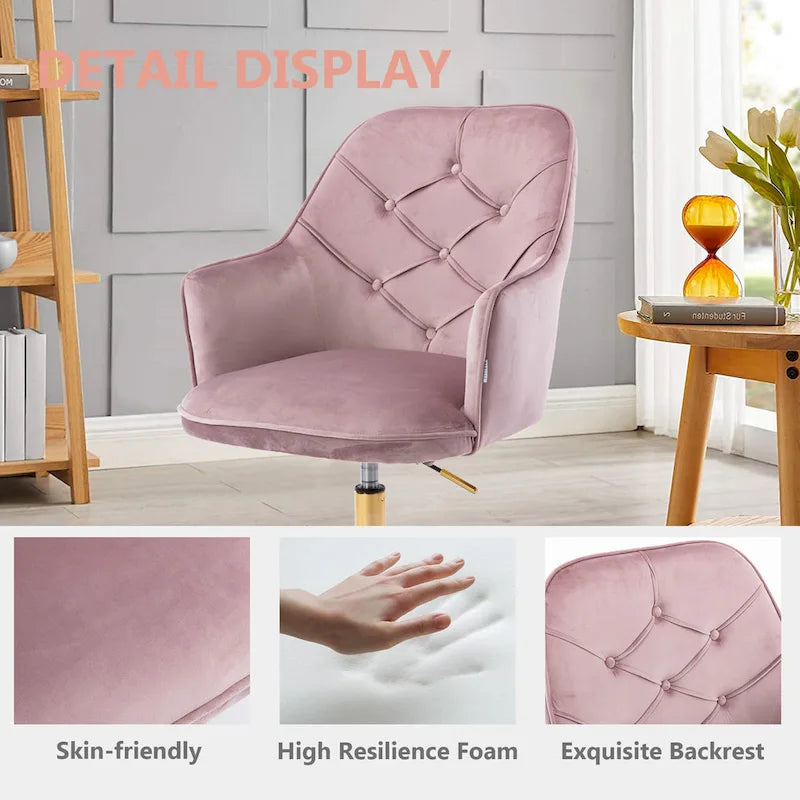 Sillón giratorio de terciopelo con forma de concha para sala de estar, silla de oficina