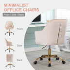 Sillón giratorio de terciopelo con forma de concha para sala de estar, silla de oficina
