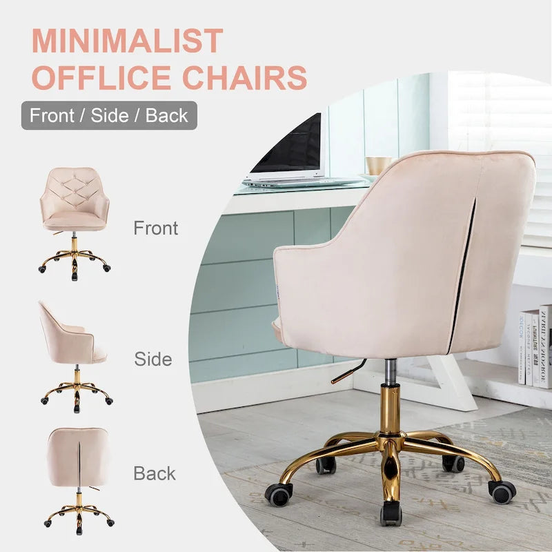 Sillón giratorio de terciopelo con forma de concha para sala de estar, silla de oficina