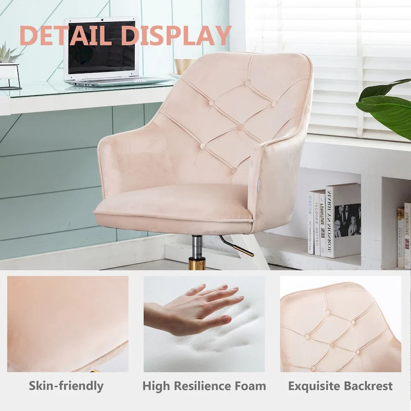 Sillón giratorio de terciopelo con forma de concha para sala de estar, silla de oficina
