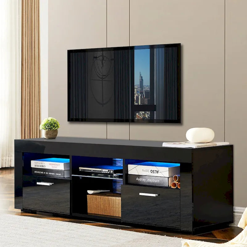 Mueble para TV de 51 pulgadas con luces LED RGB para televisores de hasta 69 pulgadas