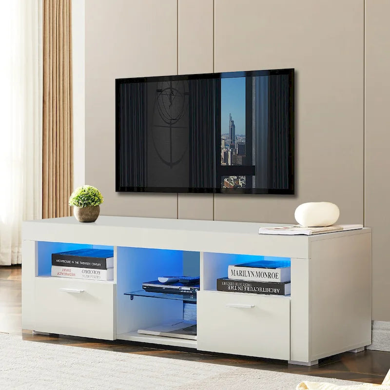 Mueble para TV de 51 pulgadas con luces LED RGB para televisores de hasta 69 pulgadas