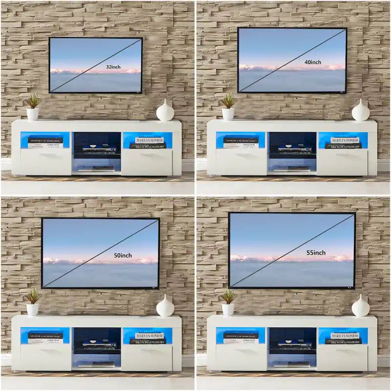 Mueble para TV de 51 pulgadas con luces LED RGB para televisores de hasta 69 pulgadas