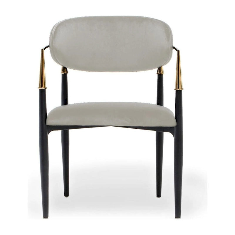 Silla de Comedor de Terciopelo con Estructura de Acero Dorado