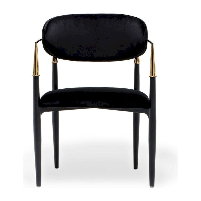 Silla de Comedor de Terciopelo con Estructura de Acero Dorado