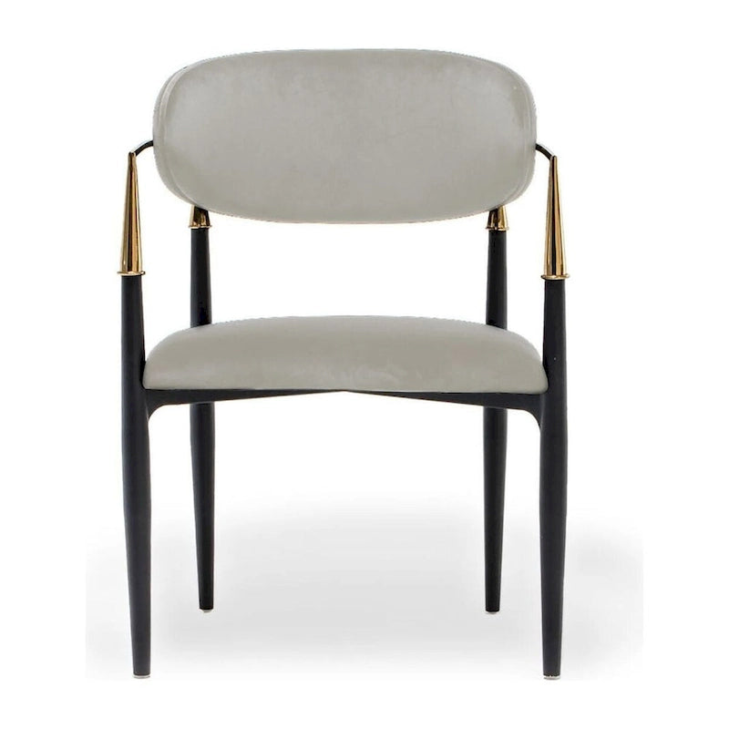 Silla de Comedor de Terciopelo con Estructura de Acero Dorado