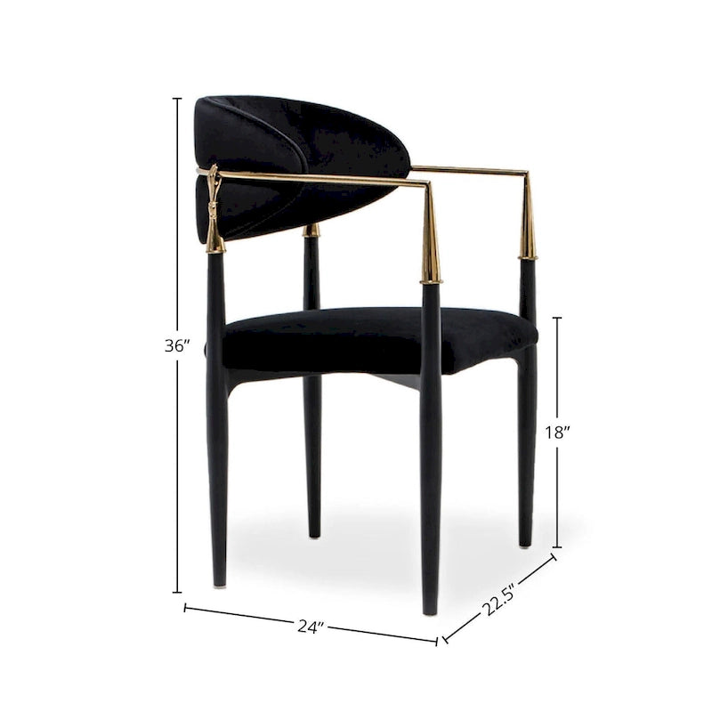 Silla de Comedor de Terciopelo con Estructura de Acero Dorado