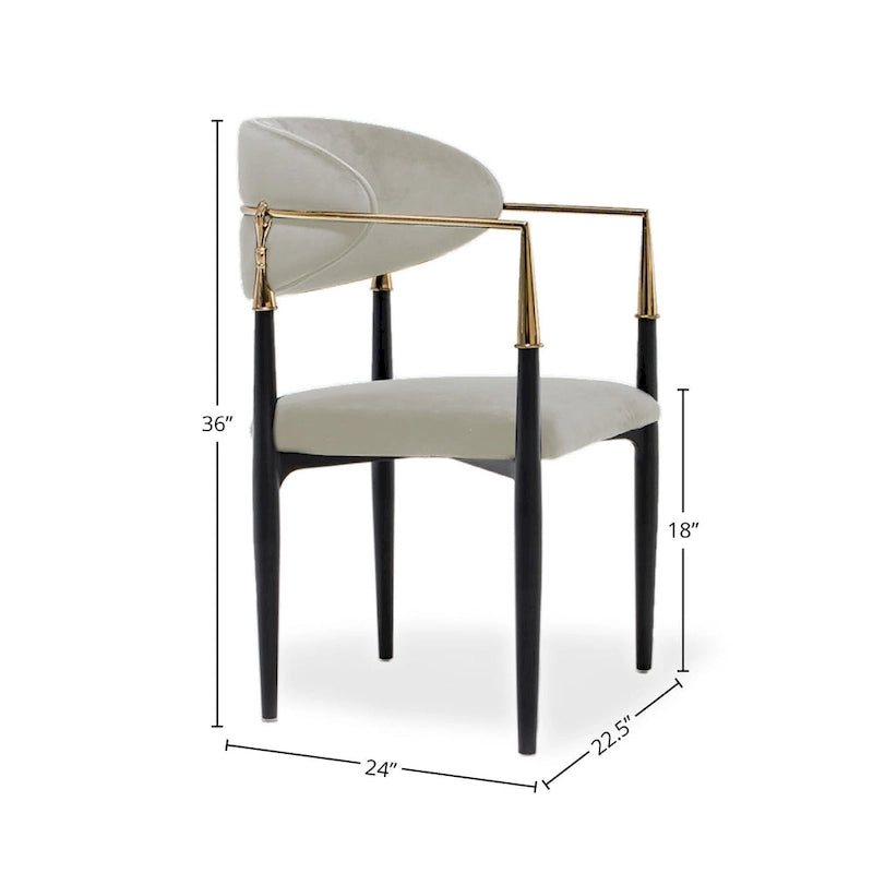 Silla de Comedor de Terciopelo con Estructura de Acero Dorado