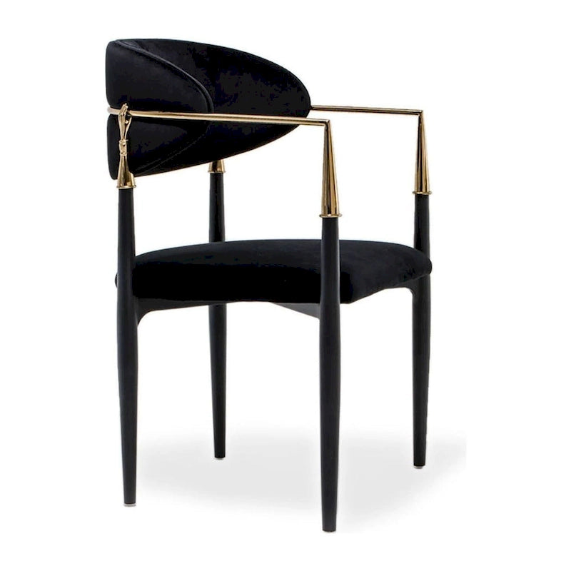 Silla de Comedor de Terciopelo con Estructura de Acero Dorado