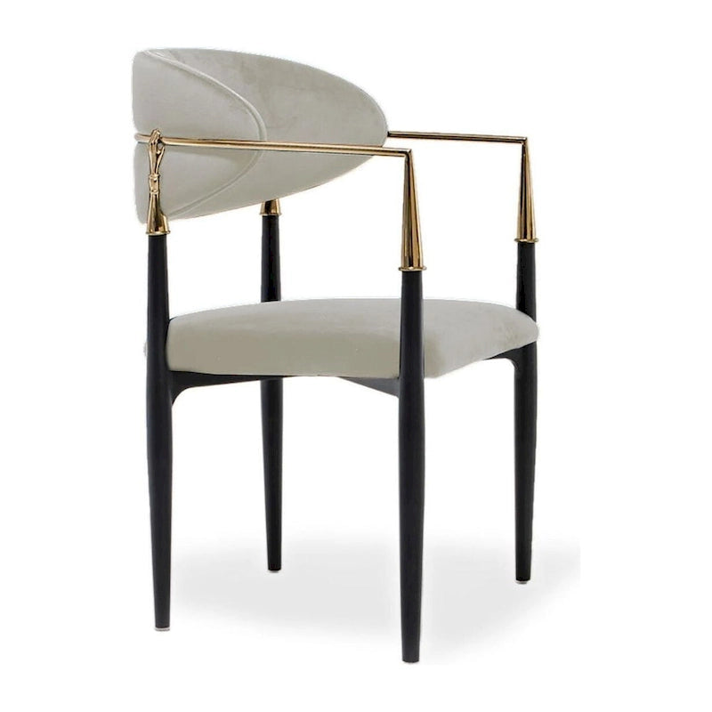 Silla de Comedor de Terciopelo con Estructura de Acero Dorado