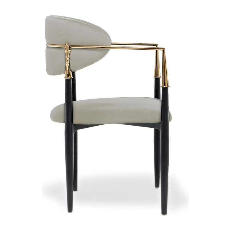 Silla de Comedor de Terciopelo con Estructura de Acero Dorado