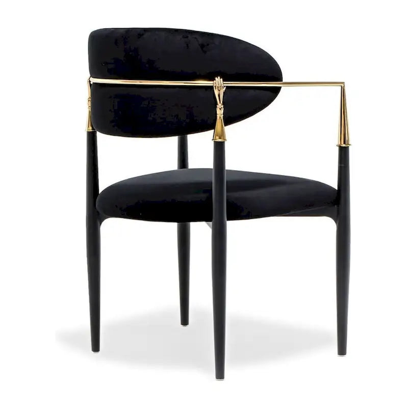 Silla de Comedor de Terciopelo con Estructura de Acero Dorado