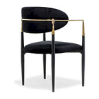 Silla de Comedor de Terciopelo con Estructura de Acero Dorado