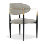 Silla de Comedor de Terciopelo con Estructura de Acero Dorado