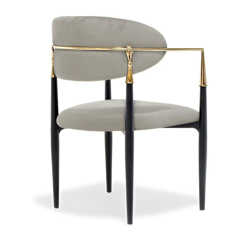 Silla de Comedor de Terciopelo con Estructura de Acero Dorado