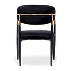 Silla de Comedor de Terciopelo con Estructura de Acero Dorado