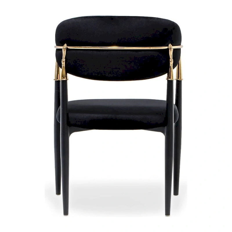 Silla de Comedor de Terciopelo con Estructura de Acero Dorado