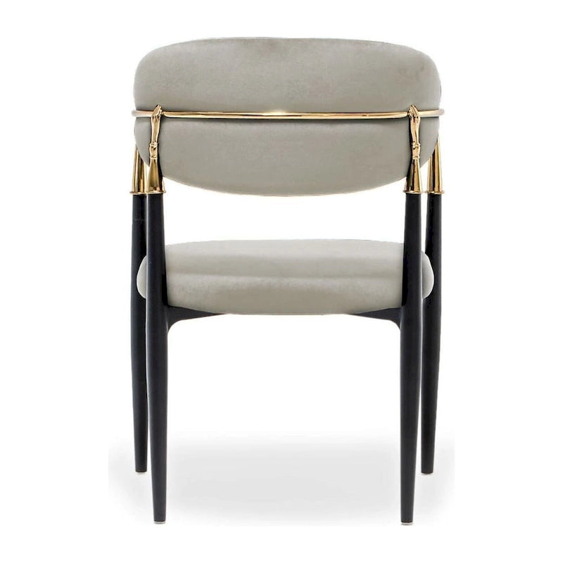 Silla de Comedor de Terciopelo con Estructura de Acero Dorado