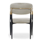Silla de Comedor de Terciopelo con Estructura de Acero Dorado
