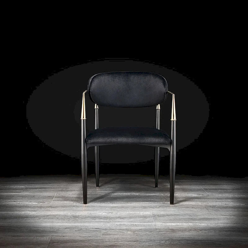 Silla de Comedor de Terciopelo con Estructura de Acero Dorado