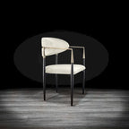 Silla de Comedor de Terciopelo con Estructura de Acero Dorado