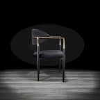 Silla de Comedor de Terciopelo con Estructura de Acero Dorado