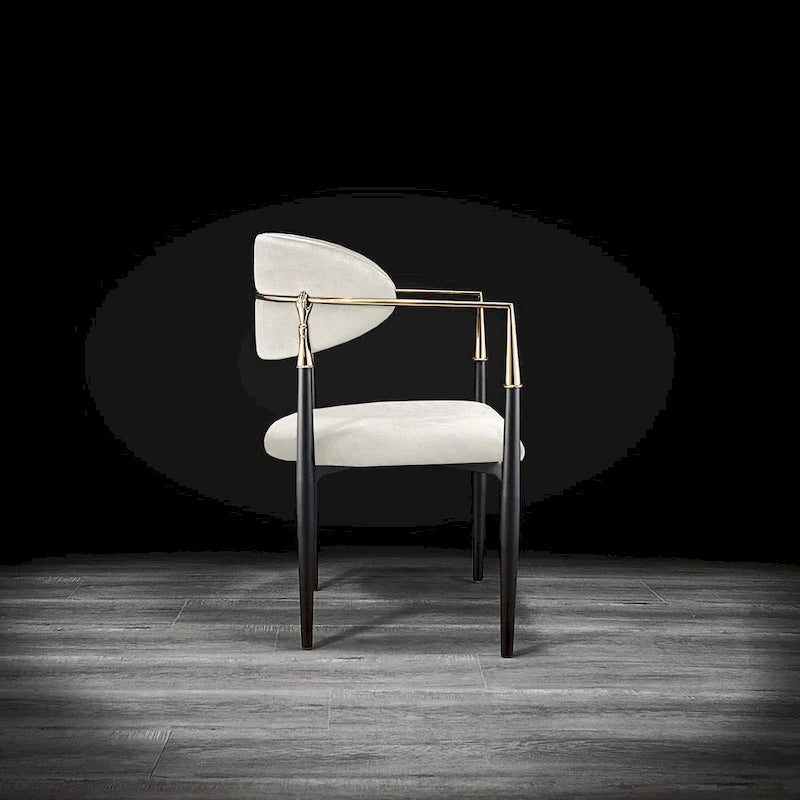Silla de Comedor de Terciopelo con Estructura de Acero Dorado