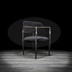 Silla de Comedor de Terciopelo con Estructura de Acero Dorado