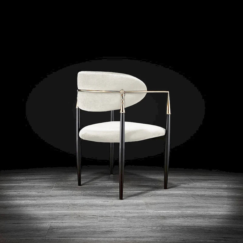 Silla de Comedor de Terciopelo con Estructura de Acero Dorado