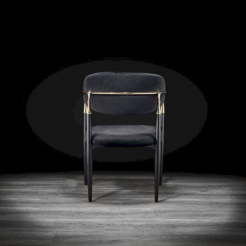 Silla de Comedor de Terciopelo con Estructura de Acero Dorado