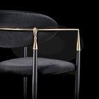 Silla de Comedor de Terciopelo con Estructura de Acero Dorado