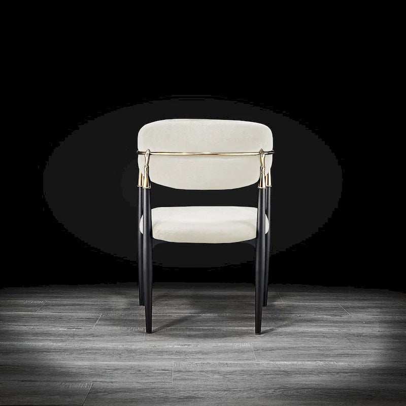 Silla de Comedor de Terciopelo con Estructura de Acero Dorado