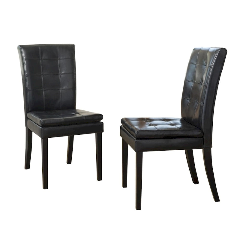 Sillas de comedor de cuero Crayton (juego de 2) de Christopher Knight Home