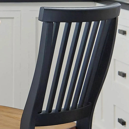 Taburete de mostrador negro y roble envejecido de 24 pulgadas