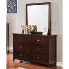 Cómoda Wese de madera maciza de 6 cajones, 56 pulgadas de ancho, de Furniture of America