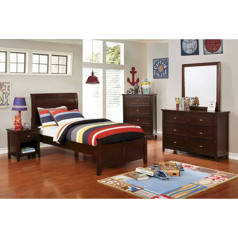 Cómoda Wese de madera maciza de 6 cajones, 56 pulgadas de ancho, de Furniture of America
