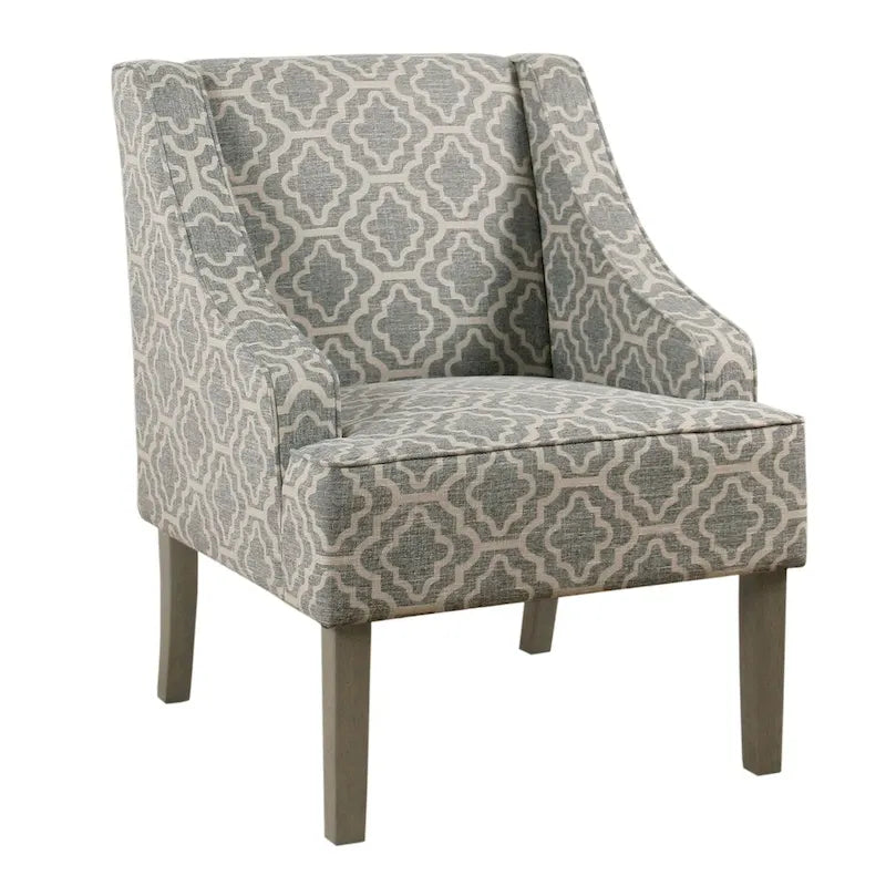 Sillón geométrico Ash Gray con reposabrazos curvos