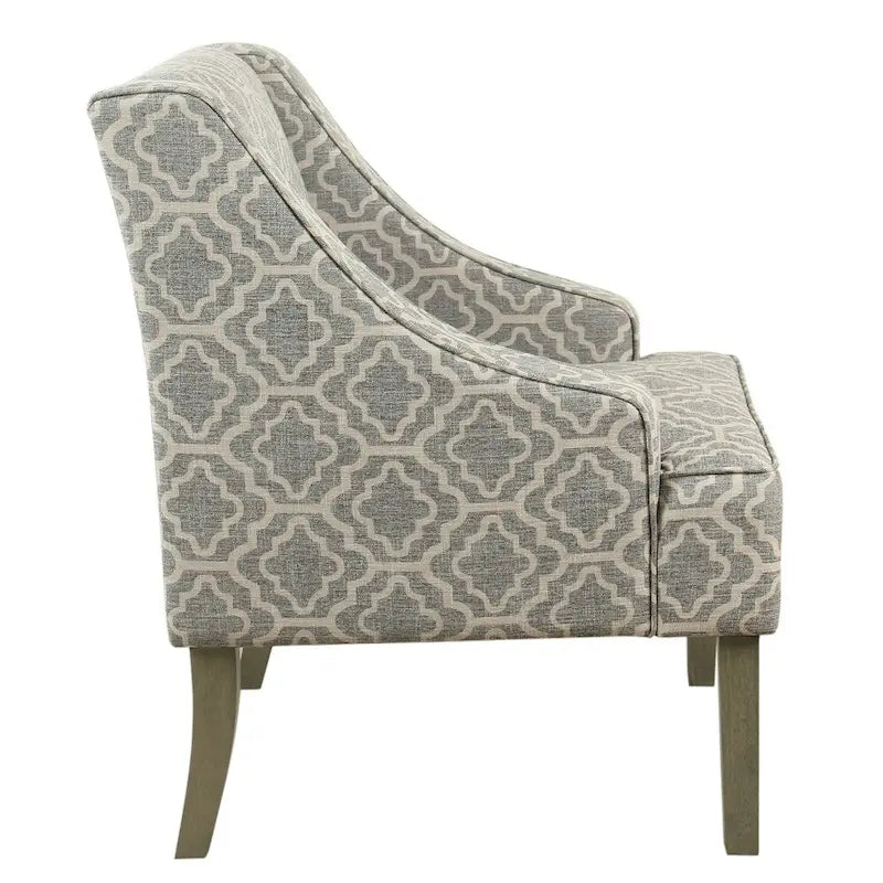 Sillón geométrico Ash Gray con reposabrazos curvos