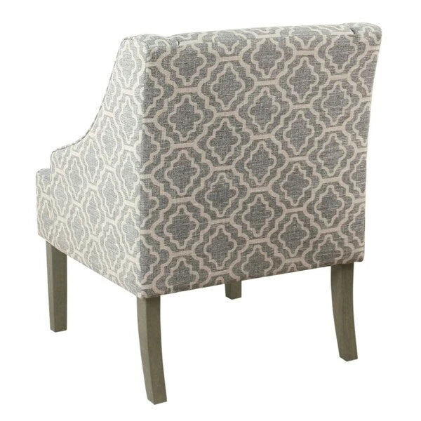 Sillón geométrico Ash Gray con reposabrazos curvos