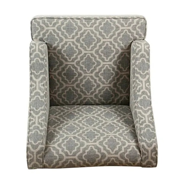 Sillón geométrico Ash Gray con reposabrazos curvos