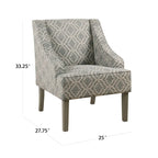 Sillón geométrico Ash Gray con reposabrazos curvos