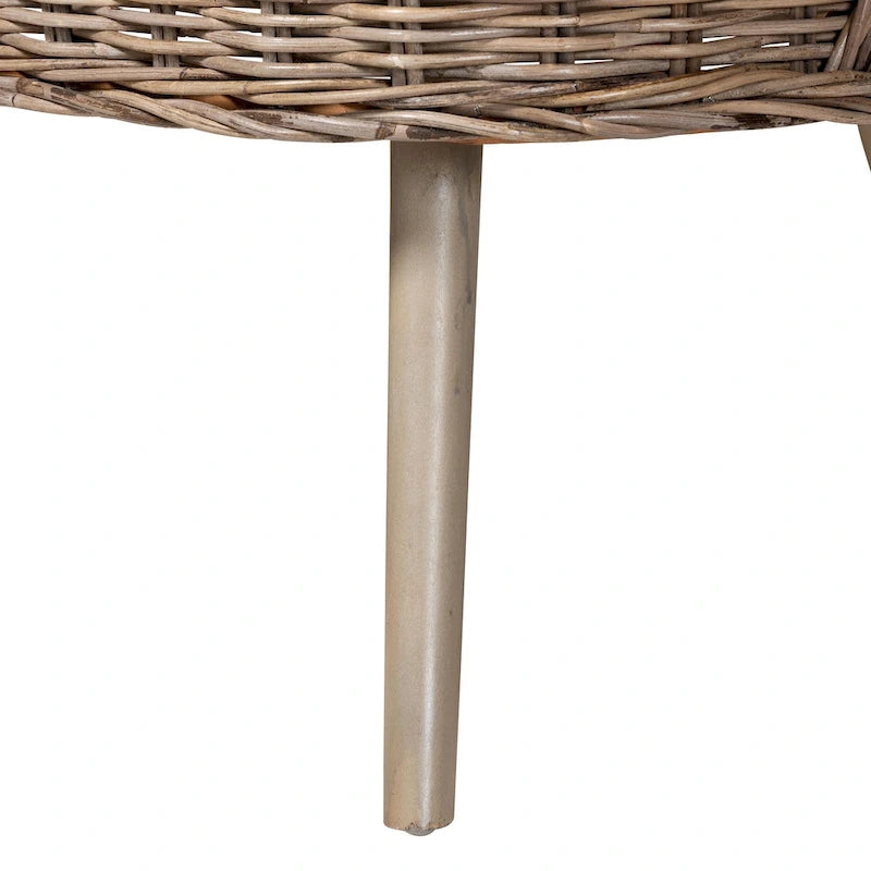 Juego de banqueta de comedor de ratán natural