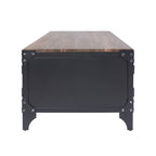 Mesa de centro Conner rústica negra y nogal oscuro de 48 pulgadas de acero con almacenamiento de Furniture of America