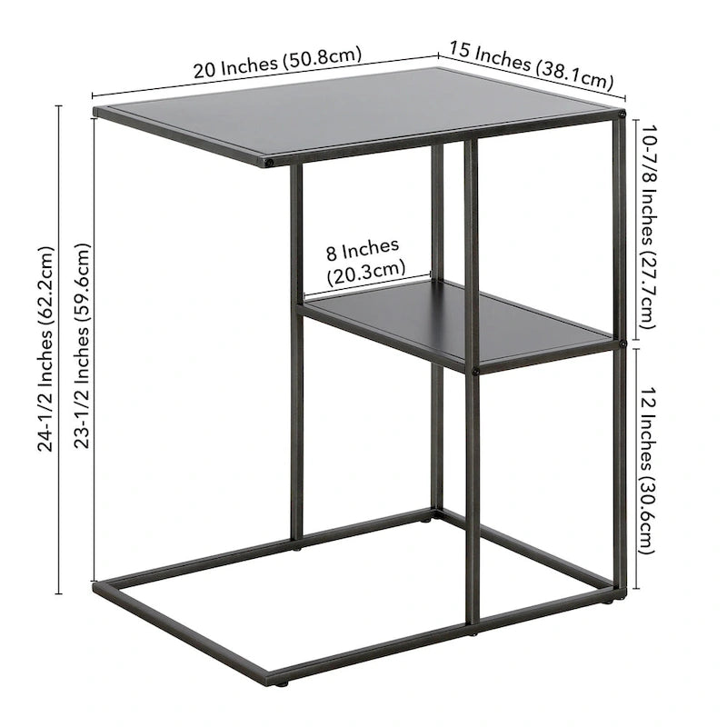 Mesa auxiliar rectangular ancha Winthrop 20