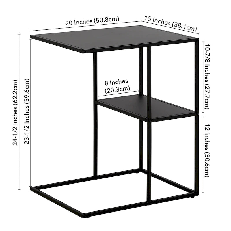 Mesa auxiliar rectangular ancha Winthrop 20