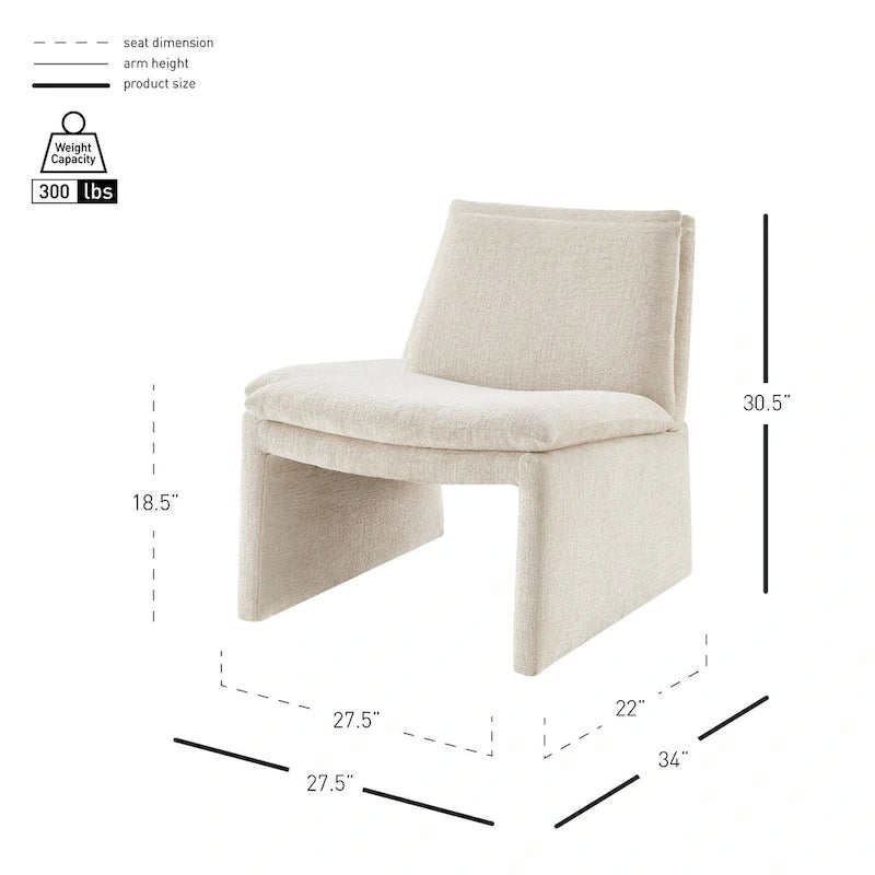 Sillón decorativo de chenilla Rooney